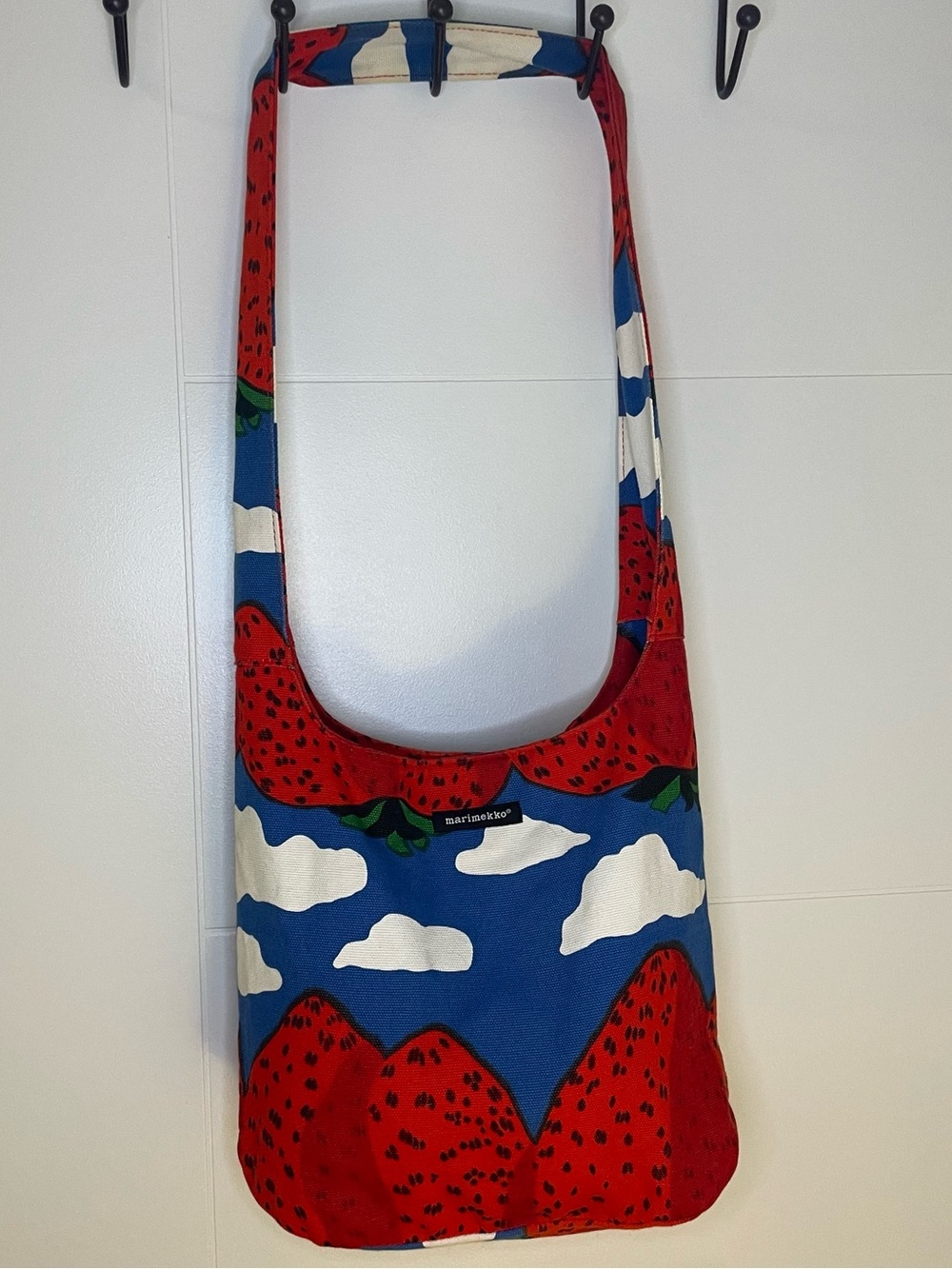 Marimekko Strawberry Mountain & Cloud Print Shoulder Bag